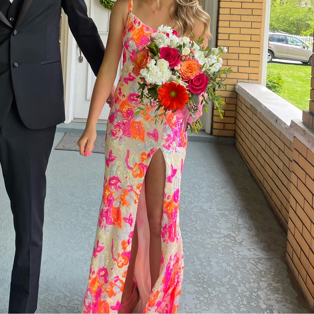 Jovani 26131 Pink/Orange Prom Dress Size 00 - Picture 6 of 10